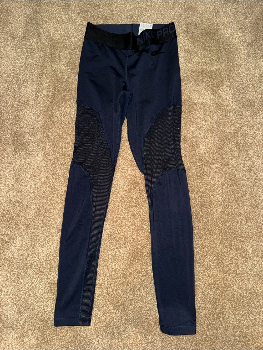 Nike Black and Navy Blue Training Leggings